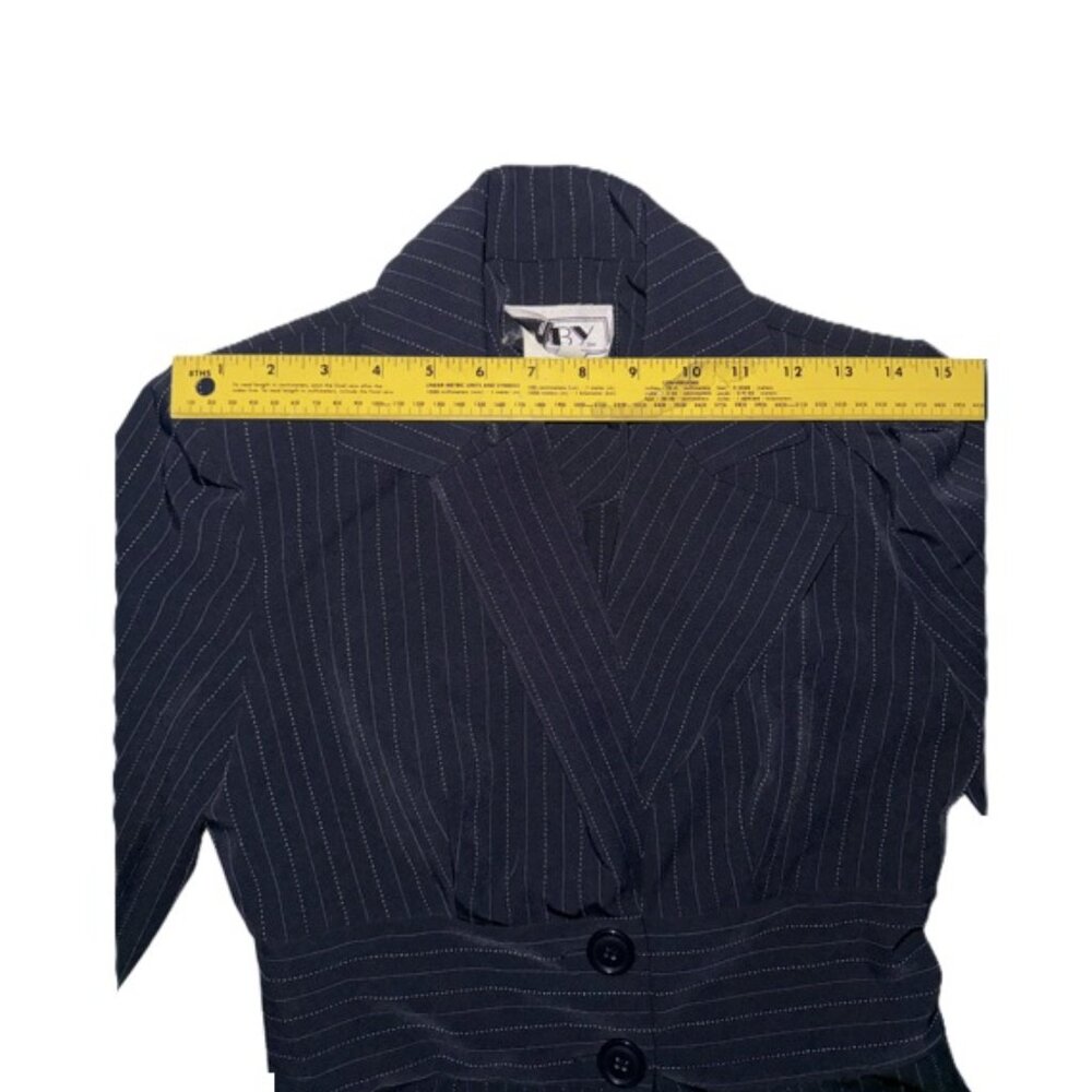 DBY Ltd. Blazer / Jacket - Dark Navy Blue - Pinstriped, Size 3/4 - Picture 7 of 9
